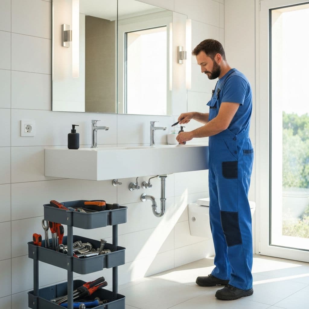 Plombier professionnel à Vence intervenant sur une installation de plomberie